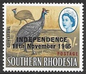 Helmeted Guineafowl (Numida meleagris) - overprinted