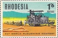 Steam powered tractor and ploughs, 1905