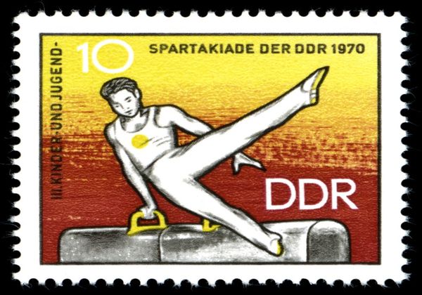 Gymnast on Pommel Horse
