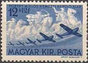 Airplane and horsemen (Csaba királyfi)