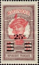 Martinique surcharged