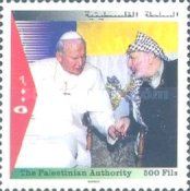 Pope, Yasser Arafat holding hands