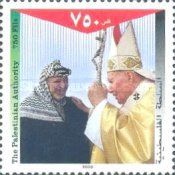 Pope touching Arafat’s shoulder