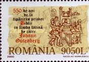 Printing the Bible by Gutenberg, 550th Anniv.