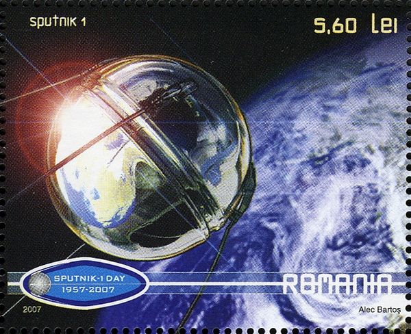 Sputnik 1 in Orbit over Earth