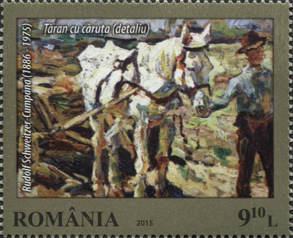 "Farmer with horse carriage", by Rudolf Schweitzer-Cumpăna