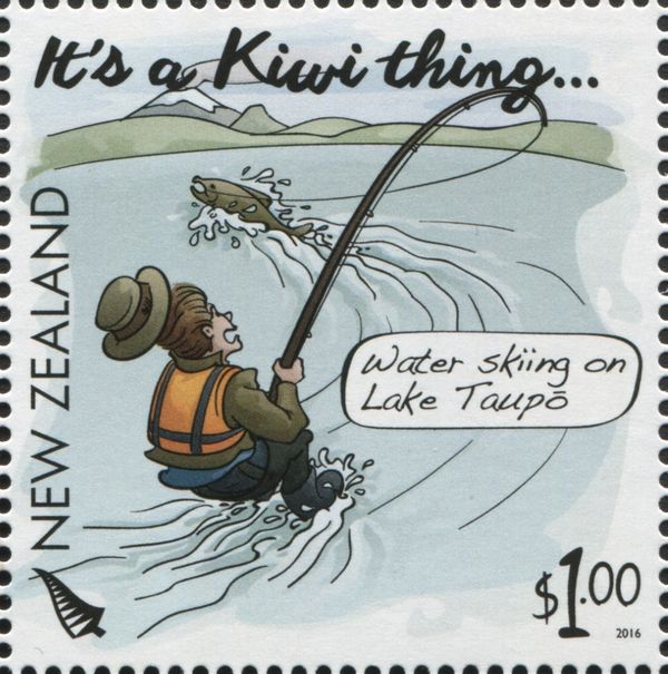Water skiing on Lake Taupō