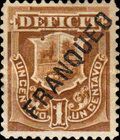 Postage due stamp overprinted