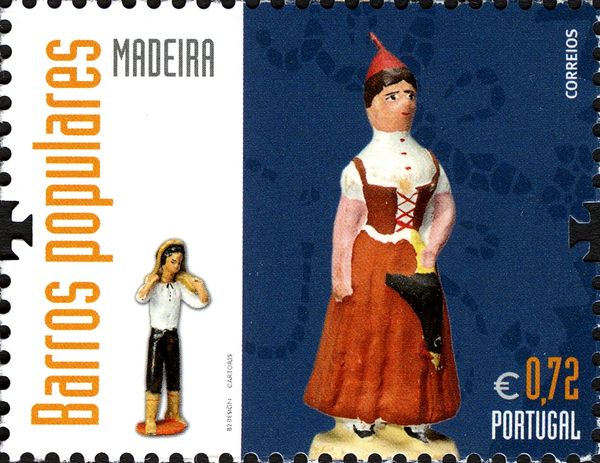Madeira: 'Woman in traditional costume' & 'Man with wineskin