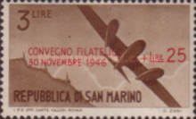 Air Mail - 1946 new color - ovp Congresso Filatelico
