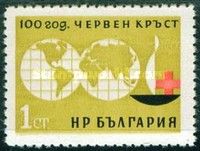 Anniversary logo of the Red Cross, Map of the World
