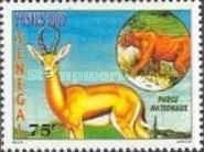 Dama Gazelle (Gazella dama) and Lion (Panthera leo)