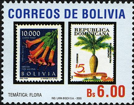 Flora on Stamps of Bolivia and Dominican Republic