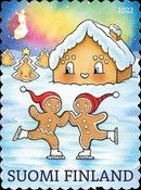 Gingerbread Men Skating on Ice