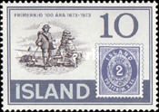 Postman and 2s. stamp of 1873