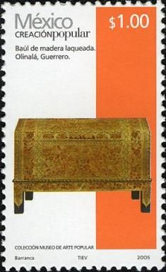 Lacquered wooden chest
