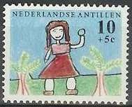 Girl with ball and trees