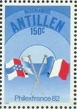 Flags of France and Netherlands Antilles