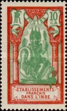 Annamite Woman overprinted and surcharged