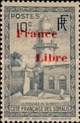 Mosque of Djibouti overprinted