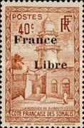 Mosque of Djibouti overprinted