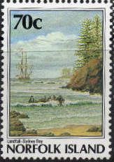 Landing at Sydney Bay, Norfolk Island