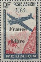 Airplane over Palm Trees overprinted France Libre