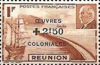 Bay of St-Denis and Portrait of Marshal Petain surcharged