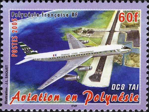 1st Jet in Tahiti DC8 TAI (1961)
