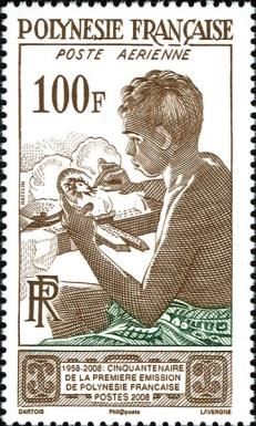 50th Ann. of the First Stamp issue in French Polynesia