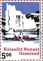 Kayak in Front of Iceberg