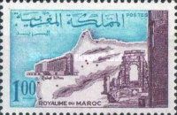 Hilton Hotel and Ancient Ruins on a Map of Morocco