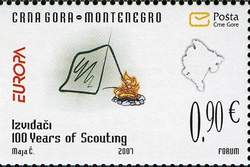 Map of Montenegro, Tent and Campfire