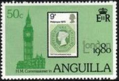 Palace of Westminster and GB 1970 9d "Philympia" Stamp