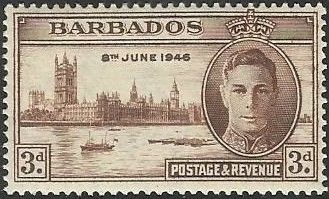 King George VI and Houses of Parliament, London