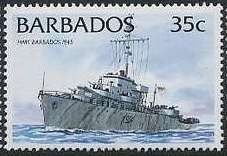 HMS Barbados, 1945