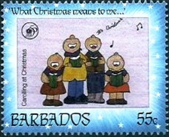 Children's Drawings - Caroling at Christmas