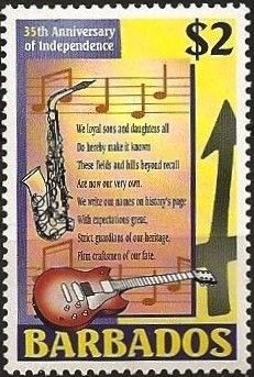 National anthem, saxophone and guitar