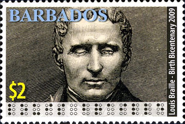 "Louis Braille" in Braille text