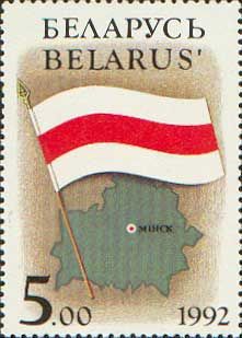 Flag and Map of Belarus