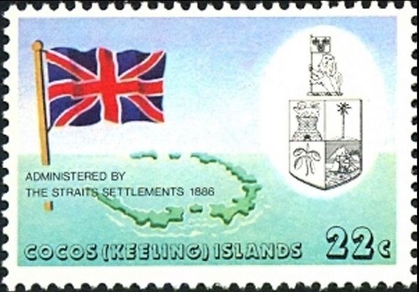 'Administered by the Straits Settlements, 1886'