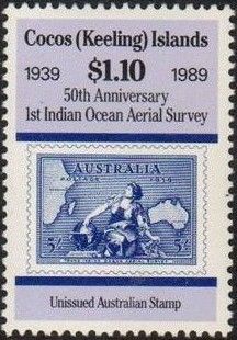 Unissued Australia 5s Stamp Commemorating Flight