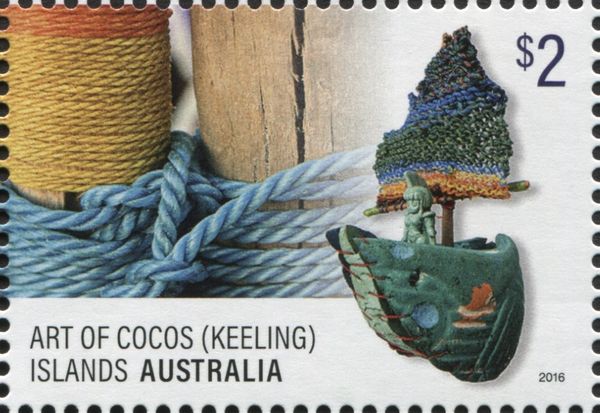 Rope and Model Sailing Boat made from Flotsam