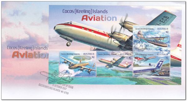 Cocos (Keeling) Islands Aviation Souvenir Sheet