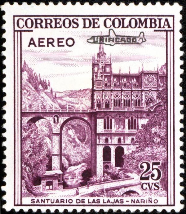Las Lajas Sanctuary,Nariño Overprinted