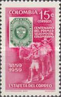 Stamp of 1859,Mail Transport by Mule