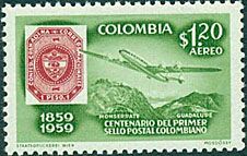 1859 Stamp, Plane over Mountains