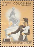 Woman Casting Ballot and Statue of Policarpa Salavarrieta
