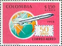 Boeing 720 B of the Avianca airline globe