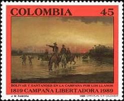 Simon Bolivar and Francisco de Paula Santander